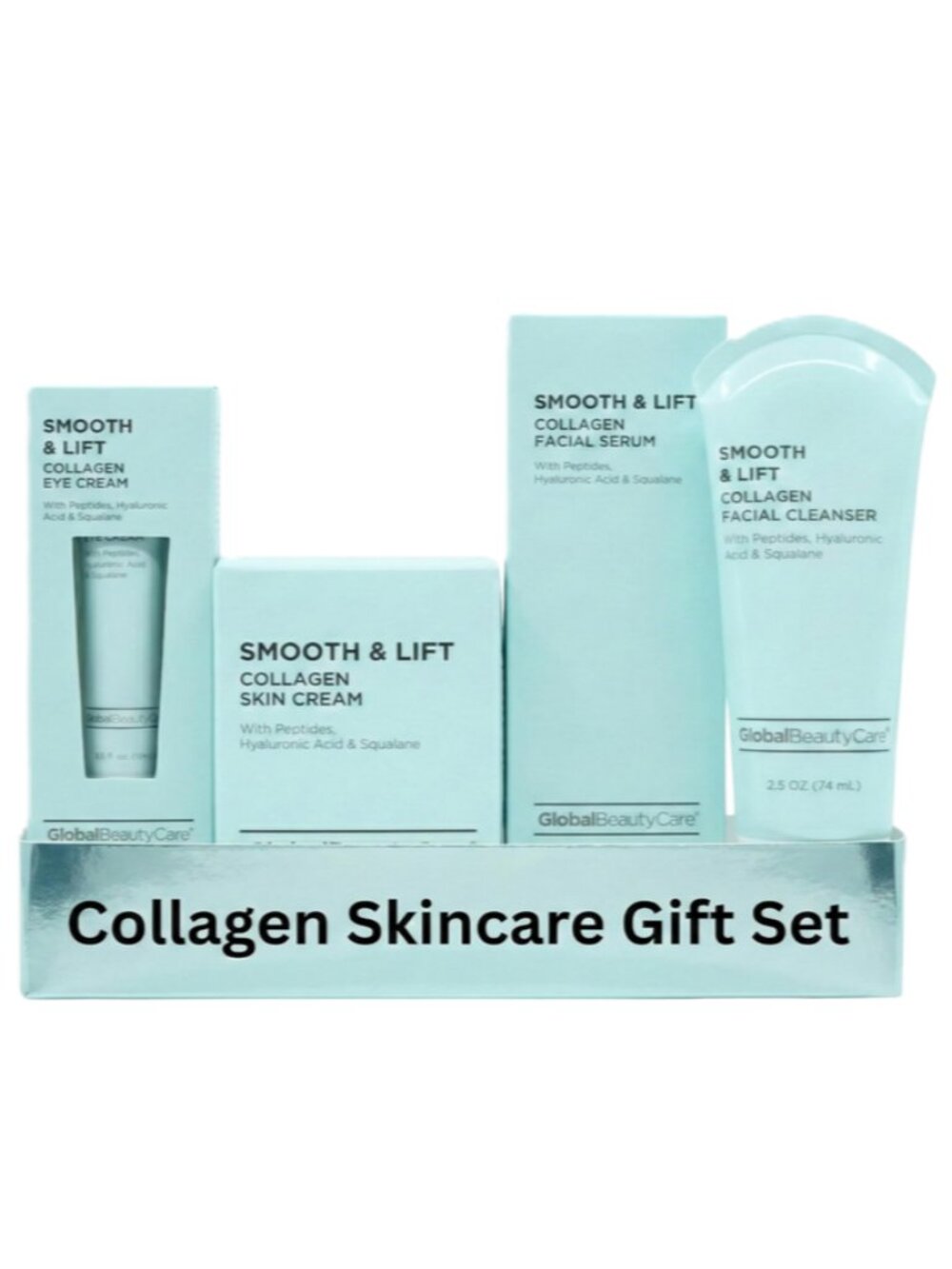 Global Beauty Care Smooth & Lift Collagen Skincare Set, Cleanser, Serum, Cream